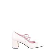 Carel Beige Cherry Pump med Vit Glans White, Dam