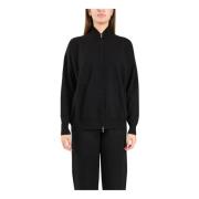 Max Mara Studio Teorem Stickad Bomberjacka Black, Dam