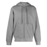 Maison Kitsuné Räv Huvud Patch Hoodie i Grå Gray, Herr