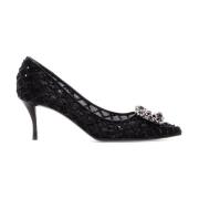 Roger Vivier Kristallblomma Mesh Pumps Black, Dam