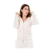 Juicy Couture Velourhoodie med gotisk detalj White, Dam