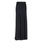 Essentiel Antwerp Navy Blue Maxi Satin Långkjol Blue, Dam