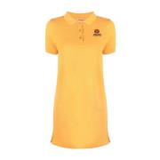 Kenzo Logo Polo Midi Klänning i Orange Orange, Dam