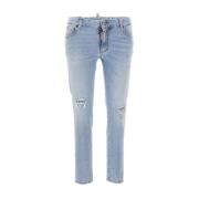 Dsquared2 Cropped Jeans Medium Waist Blue, Dam