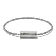 Le Gramme Graverat kabelarmband Gray, Unisex