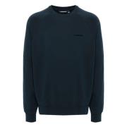 J.Lindeberg Blå Crew Neck Tröja Casual Stil Blue, Herr