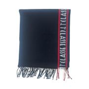 Alviero Martini 1a Classe Fringe Logo Sjal Black, Unisex