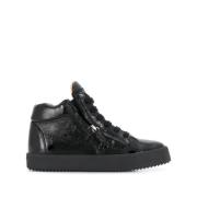 Giuseppe Zanotti Svarta läder avslappnade tränare Black, Dam