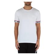 Moschino Bomull T-shirt med logotyptryckinsats White, Herr