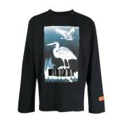 Heron Preston Svart Avslappnad Långärmad T-shirt Black, Herr