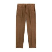 Fay Slim Gabardine Byxor Brown, Herr