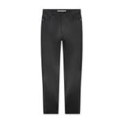 Homage Svarta Veganläder Straight Jeans Sarah Black, Dam