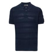 Corneliani Blått Sidensbomull Polo Skjorta Blue, Herr