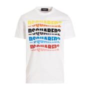 Dsquared2 Logo Print T-Shirt White, Herr