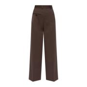 MM6 Maison Margiela Veckade byxor Brown, Dam