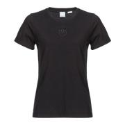 Pinko Bomull T-shirt med unik design Black, Dam