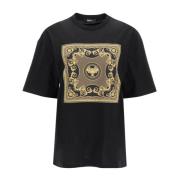 Versace T-shirt med halsdukstil och logotryck Black, Dam