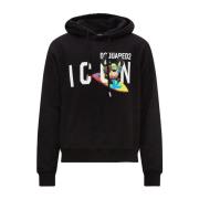 Dsquared2 Logo Print Hoodie Black, Herr