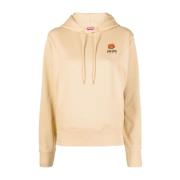 Kenzo Mandel Beige Logo-Patch Bomullshuvtröja Brown, Dam