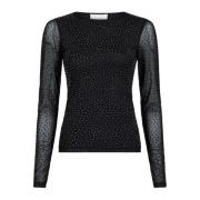 Neo Noir Stilfull Basira Stone Mesh Blus Black, Dam