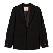 Twinset Elegant Viskosblandningsjacka Black, Dam