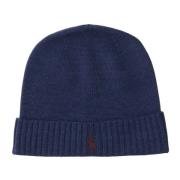 Polo Ralph Lauren Blå Ull Beanie med Logobroderi Blue, Herr