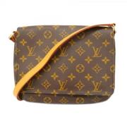 Louis Vuitton Vintage Pre-owned Tyg axelremsvskor Brown, Dam