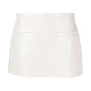 Courrèges Heritage A-Line Vinyl Mini Kjol White, Dam