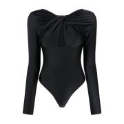 Coperni Svart bodysuit med cut-out, avslappnad stil Black, Dam