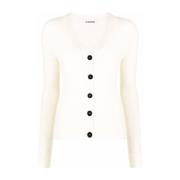 Jil Sander Beige Alpaca Hair Cardigan Beige, Dam