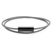 Le Gramme Dubbelvridet Kabelarmband Black, Unisex