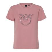 Pinko Bomull T-shirt med unik design Pink, Dam