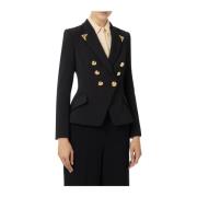 Elisabetta Franchi Elegant Blazer med Polyester och Elastan Black, Dam