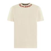 Palm Angels Säsongs Logo T-shirt Kräm Beige, Herr