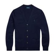 Polo Ralph Lauren Slim-Fit Tvättbar Ull Cardigan Blue, Herr