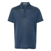 Corneliani Blått Sidensbomull Polo Skjorta Blue, Herr