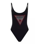 Guess Rhinestone One Piece Kostym Black, Dam