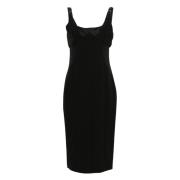 Versace Jeans Couture Svart Barockspänne Midi Klänning Black, Dam