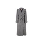 Aniye By Lång ullblandad trenchcoat Gray, Dam