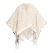 Salvatore Ferragamo Poncho med monogram Beige, Dam