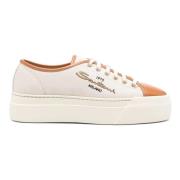 Santoni Vit Läder Avslappnade Sneakers White, Dam