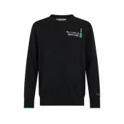 MC2 Saint Barth Broderad Crew Neck Sweater Black, Herr