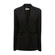 JW Anderson Svart Ull Casual Blazer Black, Dam