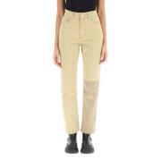 Ganni Slim-fit Denim Jeans Beige, Dam