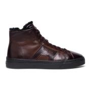 Santoni Läder Sneakers Brown, Herr