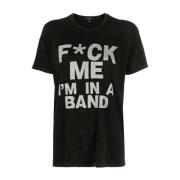 R13 Band Clean T-Shirt Svart Casual Stil Black, Dam