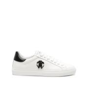 Roberto Cavalli Vita Läder Casual Sneakers White, Herr