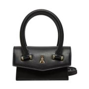 Patrizia Pepe Svart läder mini crossbody väska Black, Dam