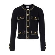 Elisabetta Franchi Svart Stickad Topp Black, Dam