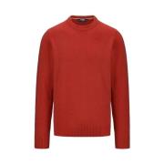 K-Way Röd Crewneck Stickad Tröja Red, Herr